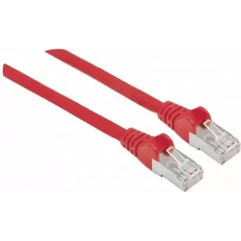 Intellinet tīkla savienojuma kabelis, Cat5e, 5m, Sarkans, CCA, SF/UTP, PVC, RJ45, Apzeltīti kontakti, Aizsargapvalks, Ar aizsargvāciņu, Mūža garantija