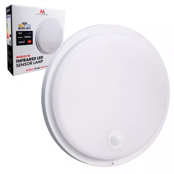 LED lampa ar PIR sensoru MACLEAN MCE525 W — āra LED gaismeklis ar kustības sensoru