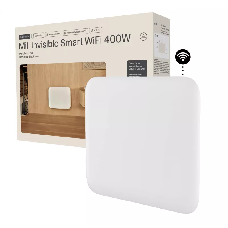 Paneļsildītājs Mill PA400WIFI4 400W 4-6 m² Balts IPX4