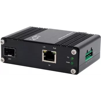 Mediju pārveidotājs Exsys EX-60340 PoE+ 60W, darba temperatūra -40°C līdz +75°C