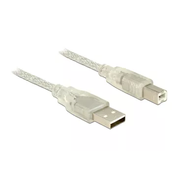 USB kabelis DeLOCK 83895 USB 2.0 3m USB A USB B caurspīdīgs