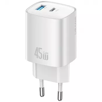 Lādētājs USAMS CC290 T66 45W GaN USB-A + USB-C