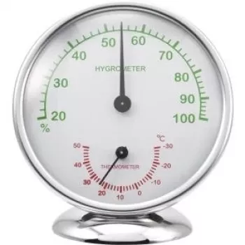 Hygrometrs Renkforce 6510 Alu — alumīnija termo-higrometrs temperatūras un mitruma mērīšanai