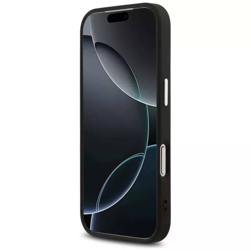 GUESS | Hardcase 4G | Aizmugures vāciņš | iPhone 17 Pro Max | Apple | Ekoloģiskā āda/PC/Plastmasa/TPU | Melns