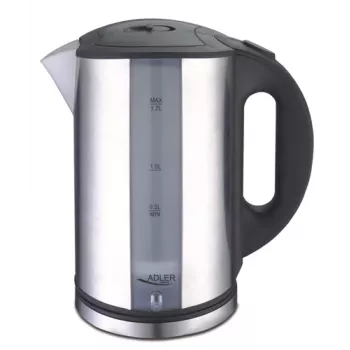 Adler AD 1216 elektriskā tējkanna 1.7 L Melna, Sudraba 2200 W
