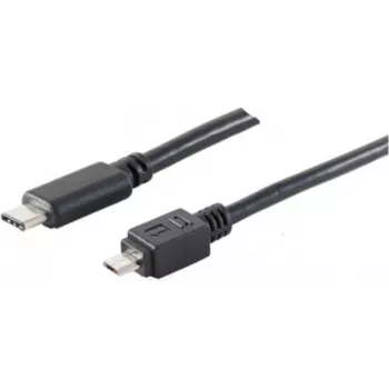USB kabelis S/CONN 77145-3.0 USB 2.0 3 m USB C Micro-USB B Melns
