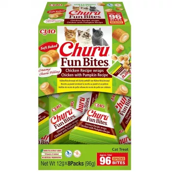 Mitrie kaķu gardumi INABA Churu Fun Bites Chicken & Pumpkin 8 x 12 g pasta