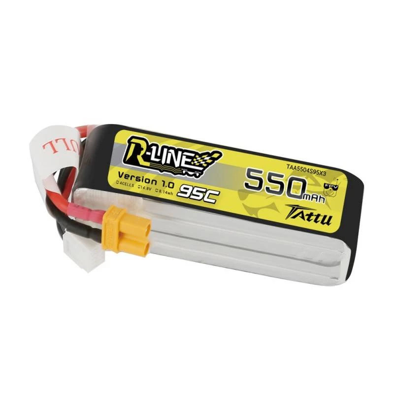 Tattu R-Line 550mAh 14.8V 95C 4S1P LiPo akumulators RC modeļiem