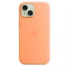 Apple iPhone 15 Silicone Case ar MagSafe - Orange Sorbet