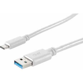 USB kabelis ShiverPeaks BS13-31026 USB 3.2 Gen 1 1m USB A USB C balts