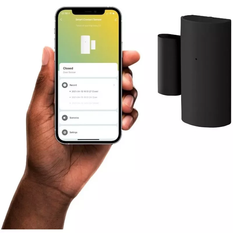 Hombli HBSC-0100 viedais kontaktu sensors ar Bluetooth, melnā krāsā
