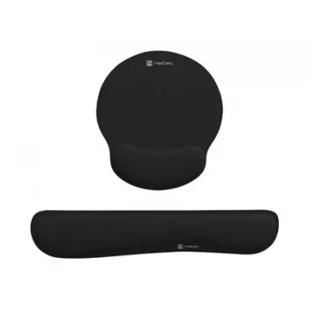 NATEC Chipmunk 2-in-1 ergonomiskais komplekts peles paliktnis ar plaukstas balstu un tastatūras balsts melns