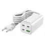 MediaRange MRMA124 lādētājs 100W AC, 3x USB-C, 100–240V, 1.5 m, Balts