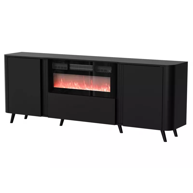 Kumode Cama Meble Volare 200 x 39 x 75 cm, melna, skaidu plātne, 16 mm rāmis