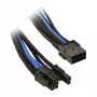 SilverStone PCI-8-Pin uz PCIe-6+2-Pin kabelis, 250mm - melns/zils
