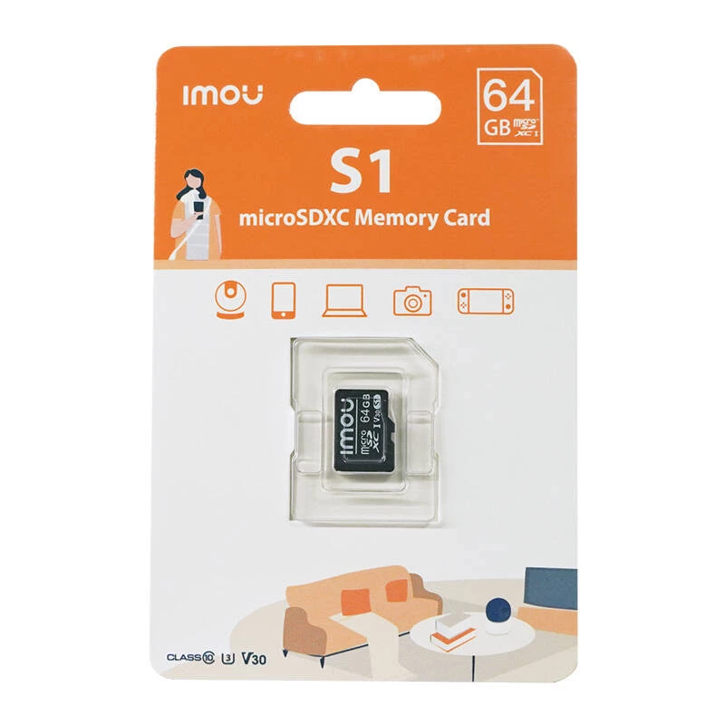 MicroSD atmiņas karte IMOU ST2-64-S1 64 GB, Class 10, Lasīšana 95 MB/s, Rakstīšana 35 MB/s, U3 V30