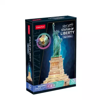 3D Puzle CubicFun 306-L536H LED Brīvības statuja Nakts izdevums