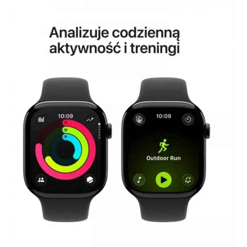 Apple Watch Series 11 GPS 46mm Jet Black Alumīnija Korpuss ar Melnu Sporta Siksniņu S/M