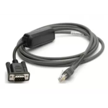 Zebra CBA-R10-S07ZBR seriālais kabelis, melns, 2.13 m, DB9 – RJ-45