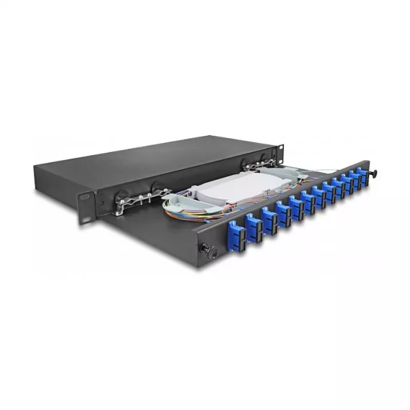 DeLOCK optisko šķiedru savienojumu kārba 67006 Melna Metāla 482x220x44mm