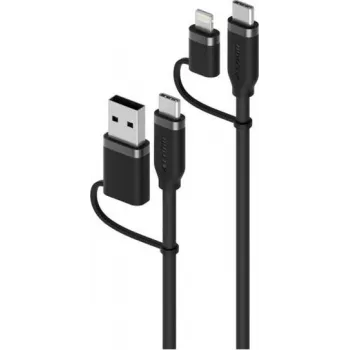 Alogic ELEMENTS SILICONE 4-IN-1 kabelis digitālajiem/datu signāliem (ELSI4IN1U2BK1.5)