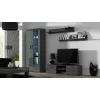 TV statīvs Cama Meble SOHO 140 — 1400×430×370 mm, pelēka virsma, pelēks rāmis