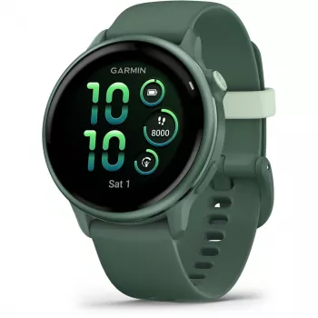 Viedpulkstenis GARMIN vívoactive 6 – sporta pulkstenis, 42 mm alumīnija/polimēra korpuss, AMOLED 1,2 collu, GPS, 5 ATM, optiskais HR, SpO2, 8 GB, zaļš