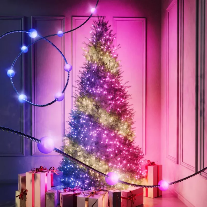 Twinkly Candies LED Ziemassvētku eglītes gaismiņas TWKP100RGB-T 6 m 100 pērļveida spuldzītes