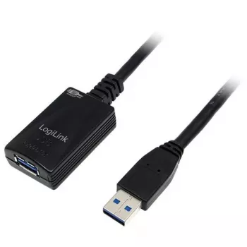 LogiLink 5,0m USB 3.0 pagarinātājvads M/F USB 3.2 Gen 1 (3.1 Gen 1) 5M melns