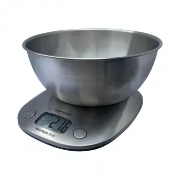 Virtuves elektroniskie svari ESPERANZA LYCHEE — 5 kg, 1 g precizitāte, nerūsējošā tērauda bļoda 21 cm