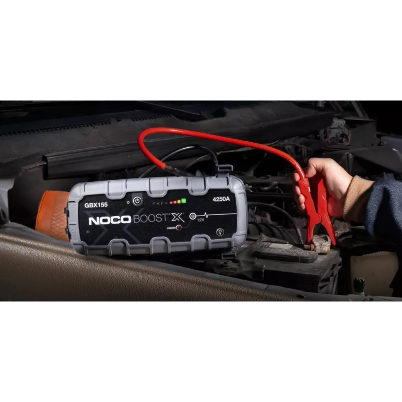 Automobiļu palaišanas ierīce NOCO GBX155, 4250 A, 99 Wh Li-Ion, 60 W uzlāde, IP65, iebūvēts 500 lm LED prožektors