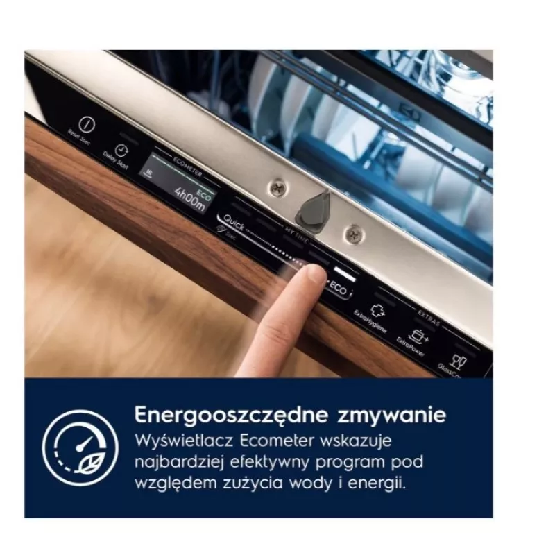 Iebūvējamā trauku mazgājamā mašīna Electrolux EES48401L — 600 mm, 13–14 komplekti, A energoklase, 10.5 L/ciklā