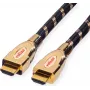 Roline Gold - HDMI mit Ethernetkabel - HDMI (M) bis HDMI (M) - 2 m - Doppelisolierung - schwarz-gold - 4K Unterstützung
