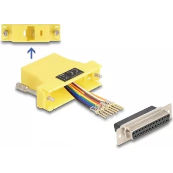 DeLOCK D-Sub 25 sievišķais uz RJ45 sievišķo montāžas komplekts dzeltens VGA RJ-45
