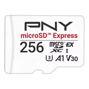 PNY microSD Express 256 GB microSDXC atmiņas karte UHS-I, lasīšana 890 MB/s, rakstīšana 750 MB/s, U3 V30