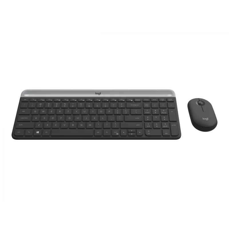 Bezvadu tastatūras un peles komplekts Logitech MK470 Slim Combo, grafīts