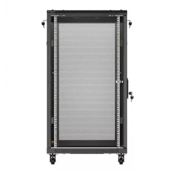 19 collu tīkla skapis LANBERG FF01-6022-23B, 22U, 600×1000 mm, melns, perforētas durvis