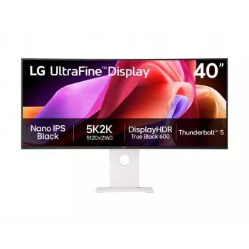LG UltraWide 40WT95UF-W LED monitors 100.9 cm (40 collas), Balts/melns, 5K2K, Nano-IPS, Izliekts, Thunderbolt 5.0, KVM-Slēdzis, Daisy Chain, 120Hz panelis (40WT95UF-W.AEU)