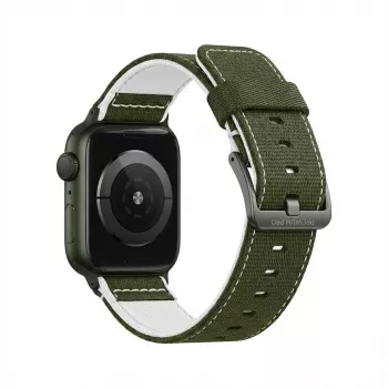 Rokassprādze GUAN Premium Pro Apple Watch 42–49 mm Khaki/Balta