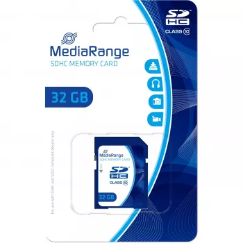 MediaRange atmiņas karte 32GB Class 10 SDHC zila (MR964)