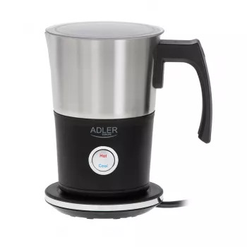 Automātiskais piena putotājs Adler AD 4497 — nerūsējošais tērauds, 600W, puto 120 ml / silda 300 ml, karstā un aukstā