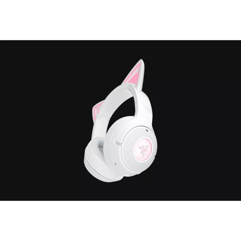 Bezvadu spēļu austiņas Razer Kraken Kitty V2 BT White ar Bluetooth, THX Spatial Audio, RGB apgaismojumu