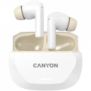 Austiņas CANYON HEXAGON 7 TWS ANC+ENC Bezvadu uzlāde Balta Bēša