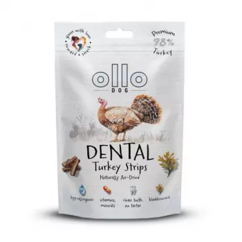 OLLO Air Dried Dental Turkey Strips - suņu kārums - 80g