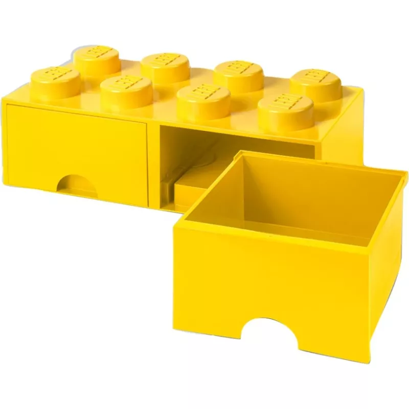 LEGO Drawer Brick 8 — dzeltena (model 40061732) glabāšanas atvilktne ķieģeļiem un sīkām detaļām