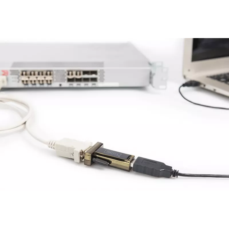 DIGITUS USB 2.0 uz Seriālo Pārveidotājs DSUB 9 vīriešu, iekļauts USB A kabelis 80 cm, FTDI mikroshēma FT232RL, USB 2.0 uz RS232