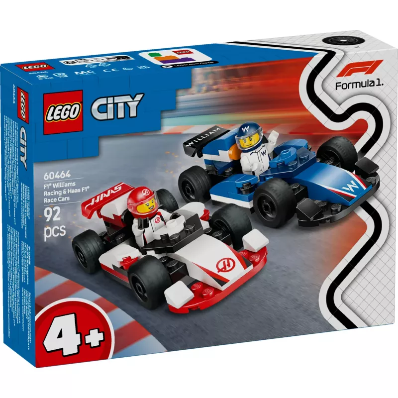 LEGO CITY 60464 F1 - Williams Racing un Haas F1 sacīkšu mašīnas