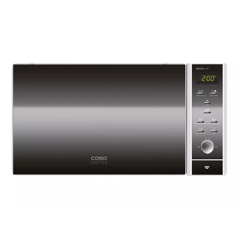 Mikroviļņu krāsns Caso MCG 25 — 900 W, 25 L, 10 jaudas līmeņi, balta/melna