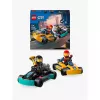 Konstruktors LEGO 60400 City Gokarti ar braucējiem – rotaļu komplekts ar minifigūrām un transportlīdzekļiem