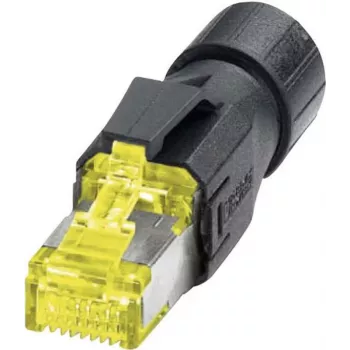 Phoenix Contact RJ45 savienotājs, IP20 - CAT 6A spraudnis, taisns, 8P8C VS-08-RJ45-10G/Q Dzeltens, Melns (1419001)